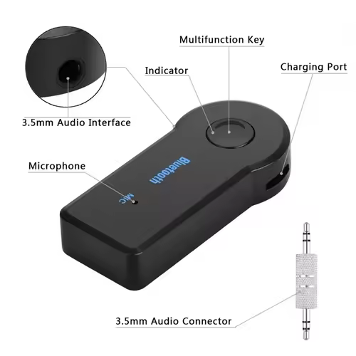 2 in 1 wireless Bluetooth 5.0 receiver 3.5mm jack for car music audio aux A2DP headphone transmitter adapter reciever handsfree - Image 5