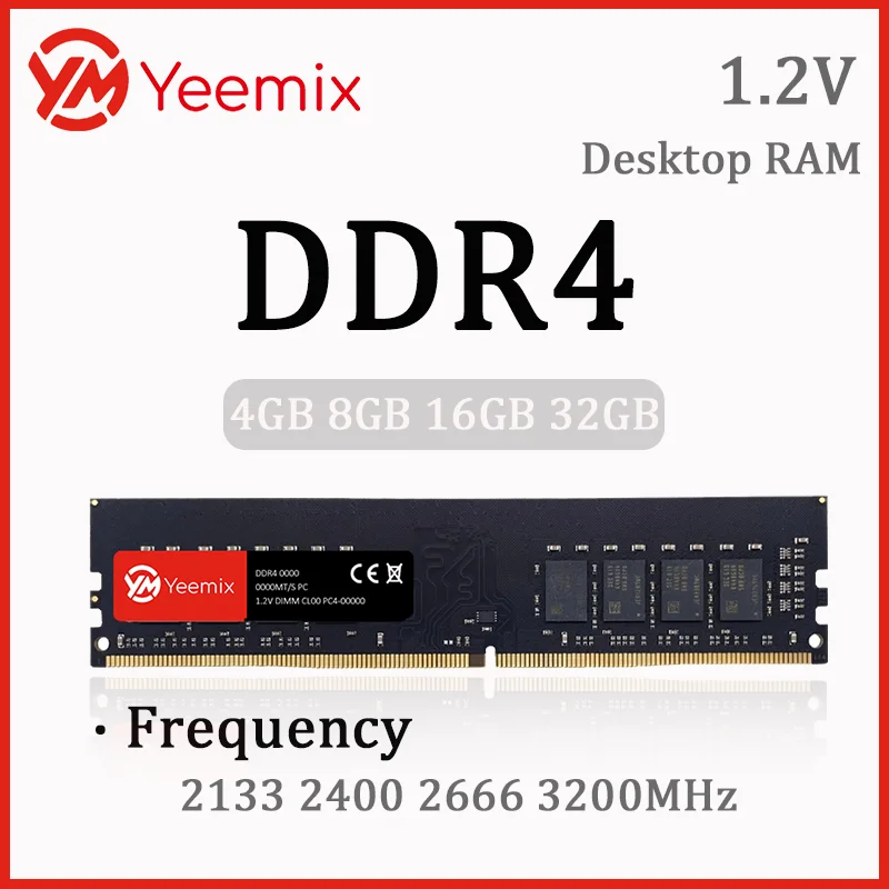 Memória Desktop Yeemix DDR4 4GB 16GB 8GB 32GB DDR4 3200MHz 2666MHz 2400MHz 2133MHz 1.2V 288pin DIMM para PC