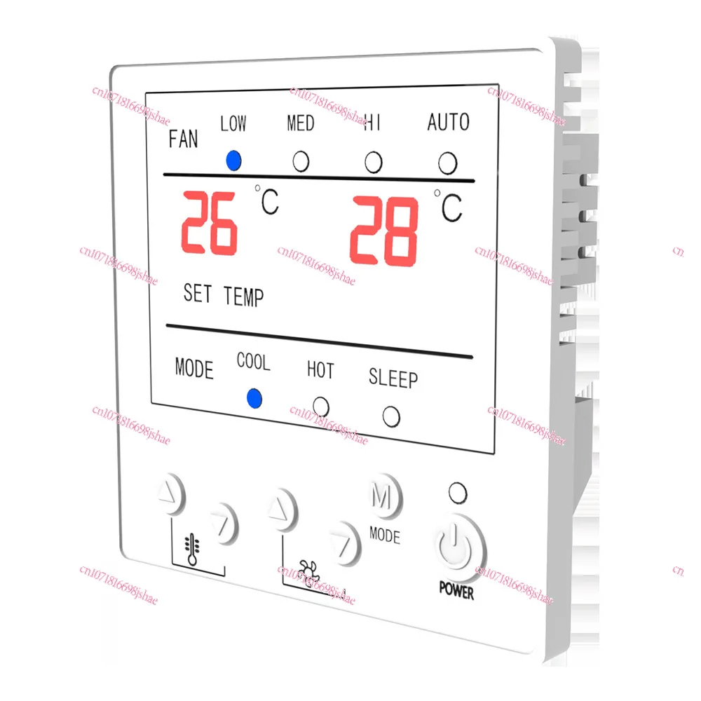 Intelligent Central Air Conditioner Thermostat Ultra-thin LCD Panel Fan Coil Three-speed Switch