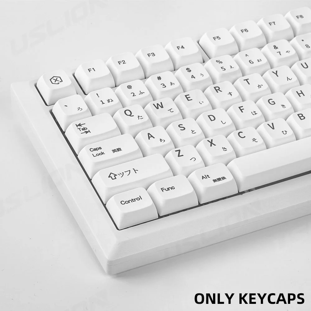 xda perfil keycaps para teclado mecanico japones e ingles estilo branco minimalista interruptor mx sublimacao pbt 127 teclas 01