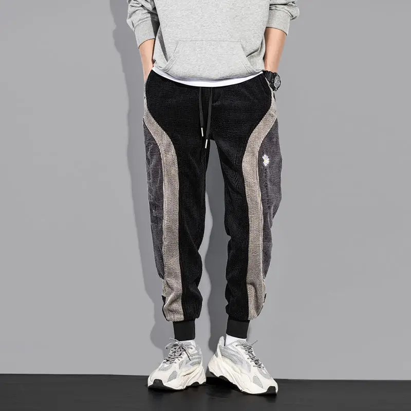 

Patchwork Corduroy Pants Men Sweatpants Casual Loose Trouser Joggers Pant Men Clothing Streetwear Cargo Pants New Hip Hop