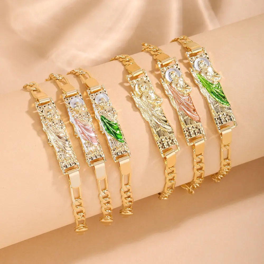 

Luck Fashion New Religious St. Jude Hip-hop Personality Children's Bracelet Small Size Suitable for Birthday Party Gifts