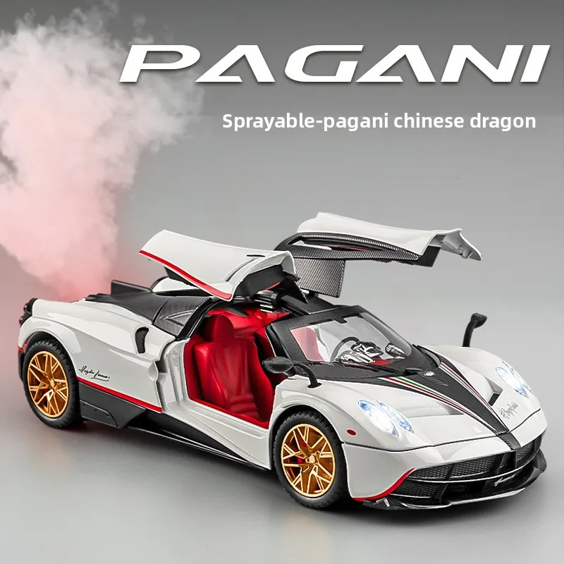 Model samochodu Pagani ze stopu w skali 1:24 - Kolekcjonerski supercar, prezent urodzinowy dla chłopaka, modne akcesoria dekoracyjne