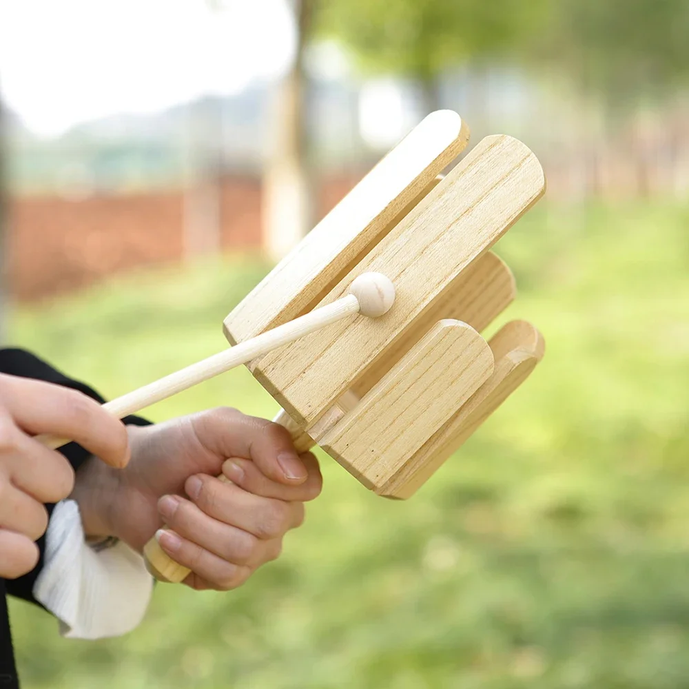 أورف أنبوب خشبي متعدد الصوت بثمانية نغمات مع عصا لعبة أطفال للأطفال الصغار التعليم المبكر ألعاب هدايا أداة قرع