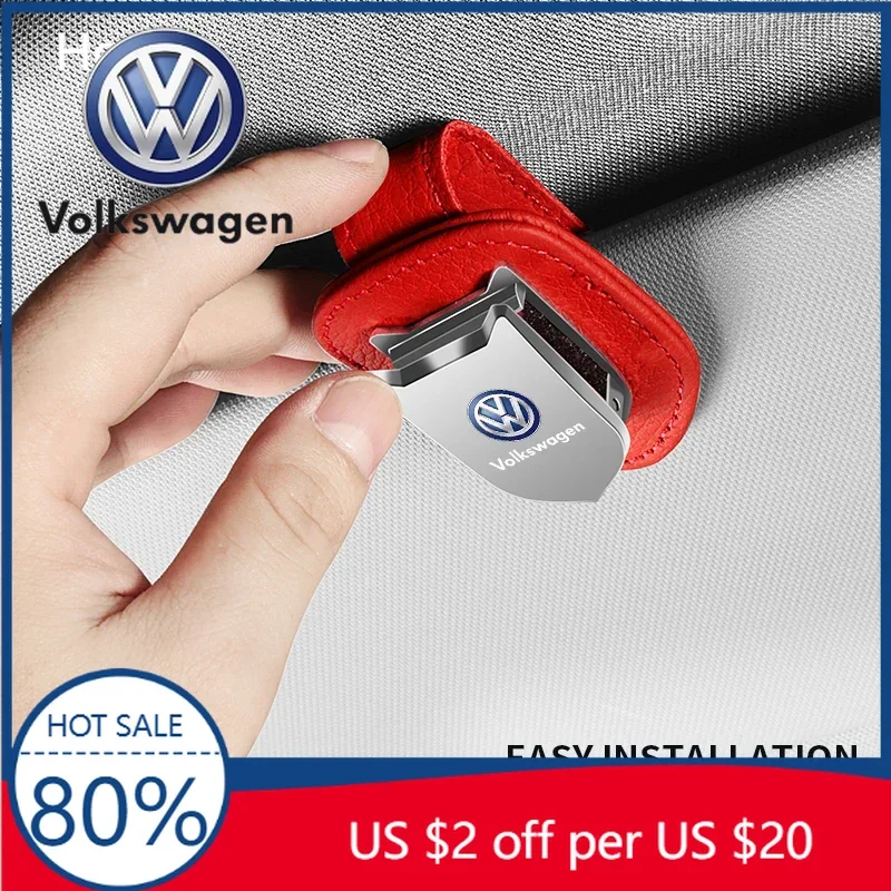 

Солнцезащитные козырьки для автомобилей Volkswagen VW с магнитным кожаным держателем для очков и билетов, для Volkswagen Polo Golf 3 4 5 6 7 8