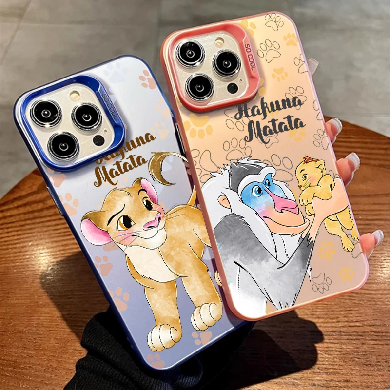 The Lion King Hakuna For Apple iPhone 15 14 13 12 11 XS XR X Pro Max Plus Colorful Silver Back Phone Case