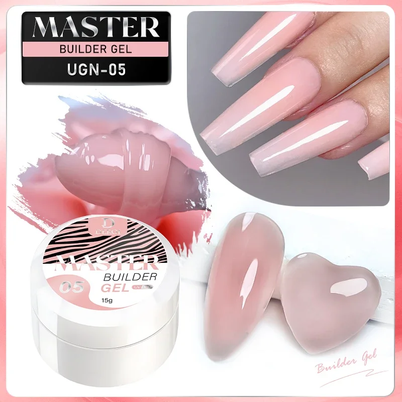 DEROI Clear Builder Esmalte, Gel Manicure, Gel de Extensão Nude, Geleia UV, Gel Poly, Verniz Arte, Branco, 15ml