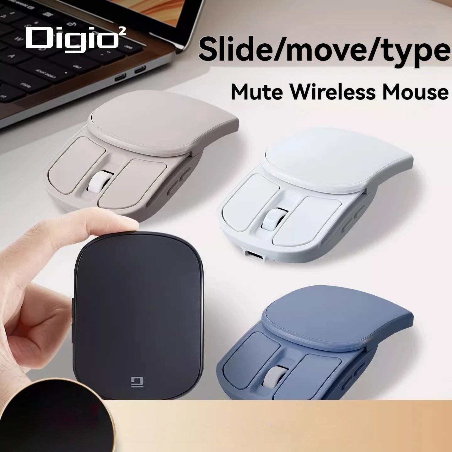 

DIGIO2 Folding Compact Mouse Wireless 2.4G Petite Portable Lightweight 51g Mute Custom Ergonomic Gaming Office Mouse Accessories