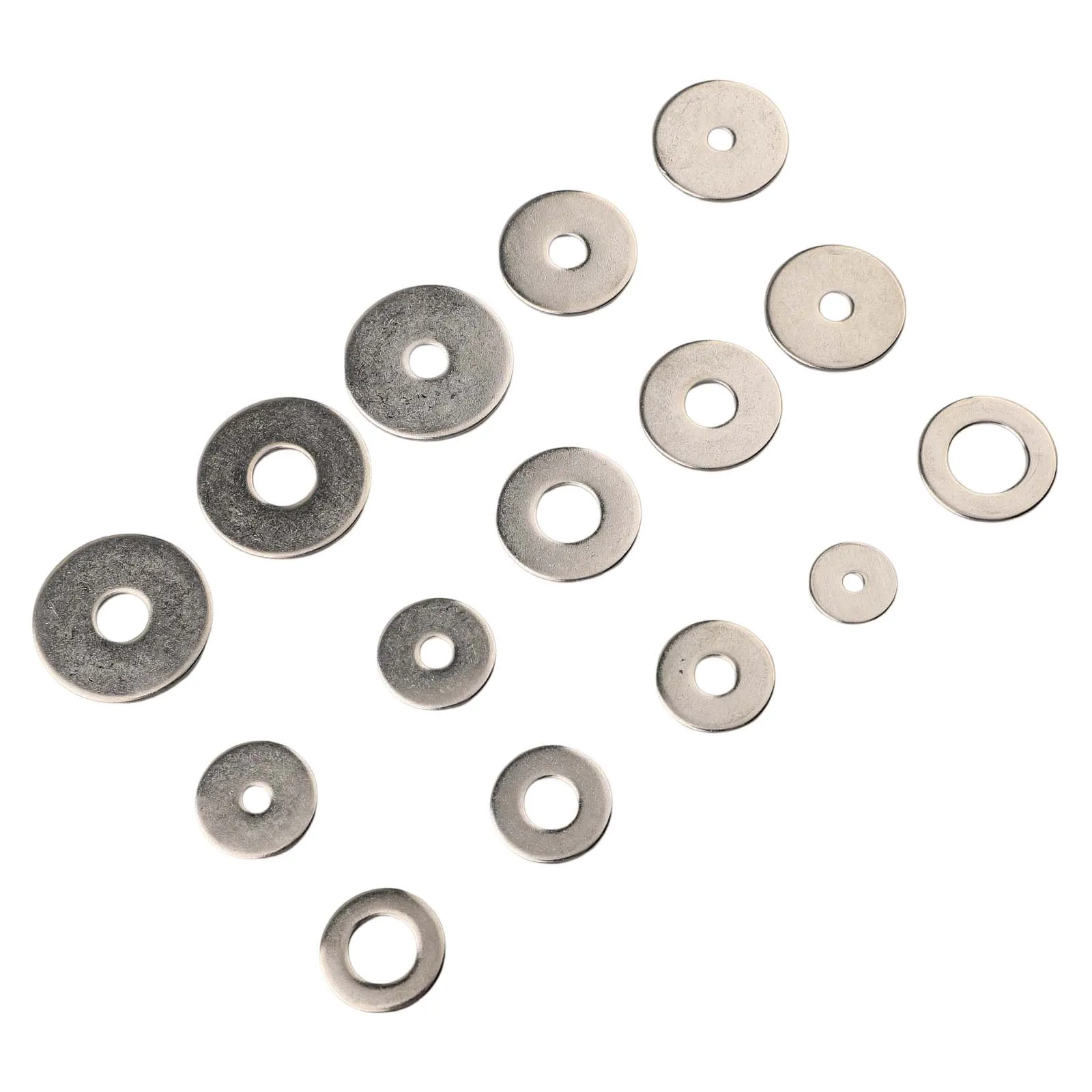 115pcs Flat Washers 304 Stainless Steel Washer 15 Size Washer Gasket Kit For Electrical Connections Car Ship Assembly Furniture