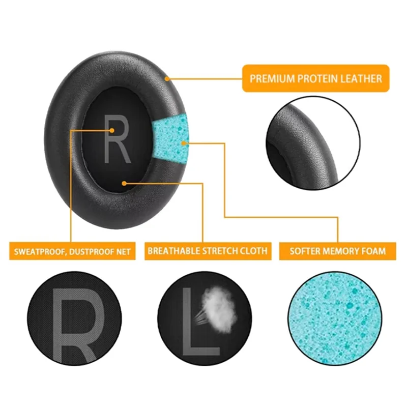 Y58A Bantalan Telinga Pengganti untuk Headphone BOSE 700 Bantalan Telinga NC700 Penutup Bantalan Telinga Bagian Headset Bantalan Busa