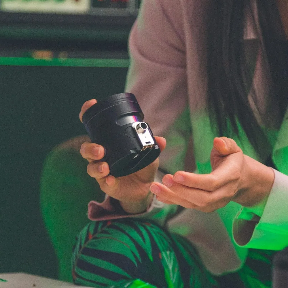 Herb Grinder Automatic Electric Herbal Spice Dispenser Large 2.5" Aluminum Alloy (Grey), For Home & Kitchen Only