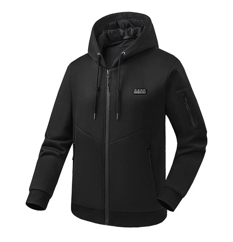 Selbstheizende Jacke für Herren und Damen, Sweatshirts, Kapuzenpullover, 26 Heizzonen, USB-beheizte Kleidung, kältebeständig, zum Skifahren, Campen und Wandern. – Detail 8