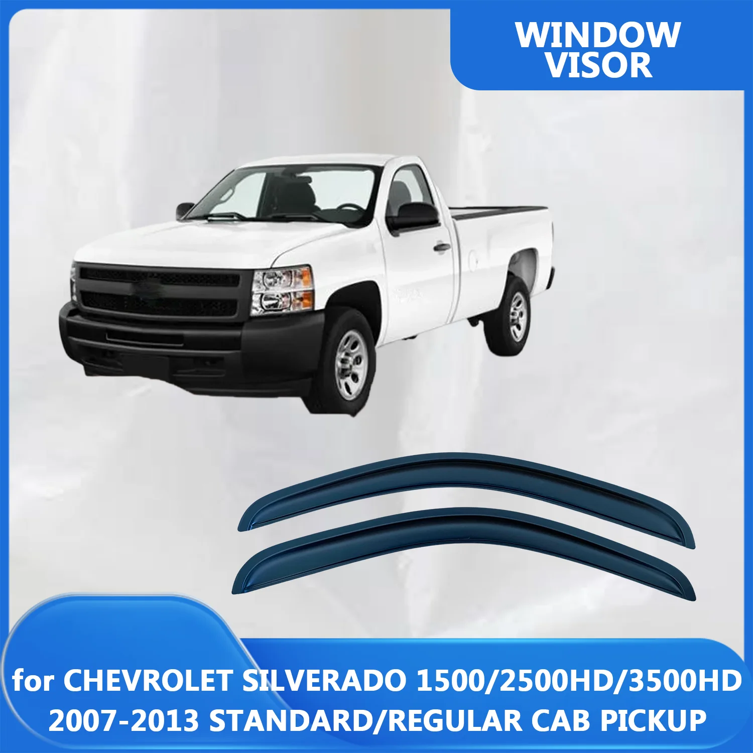 

Window Visor for CHEVROLET SILVERADO 1500 2007-2013 STANDARD CAB PICKUP Wind Deflectors Rain Guards Door Visor Vent Shades