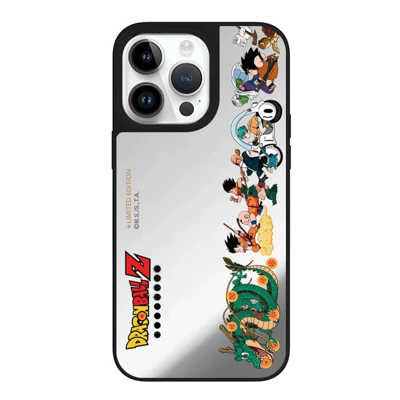 Anime Dragon Balls Frieza Goku Vegeta Buu Mirror Cases for iphone 14 13 12 15 16 17 pro max plus Shockproof Back Cover