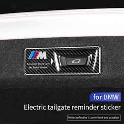 Car Electric Tailgate Reminder Sticker Carbon Tailgate Switch Cover Accessories For BMW X1 X2 X3 X4 X5 X6 X7 G20 G30 6GT E46 E90