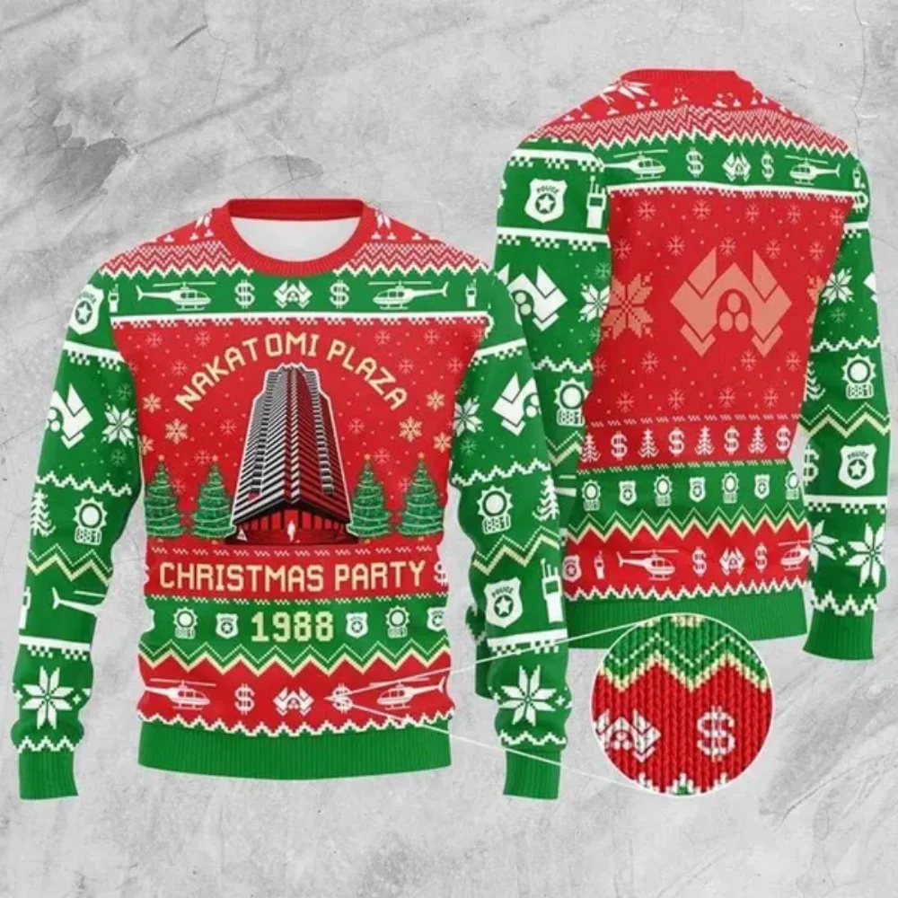 Pull de fête de Noël imprimé en 3D pour garçon et fille,sweat-shirt de vacances,film Nakatomi,Die Hard,1988