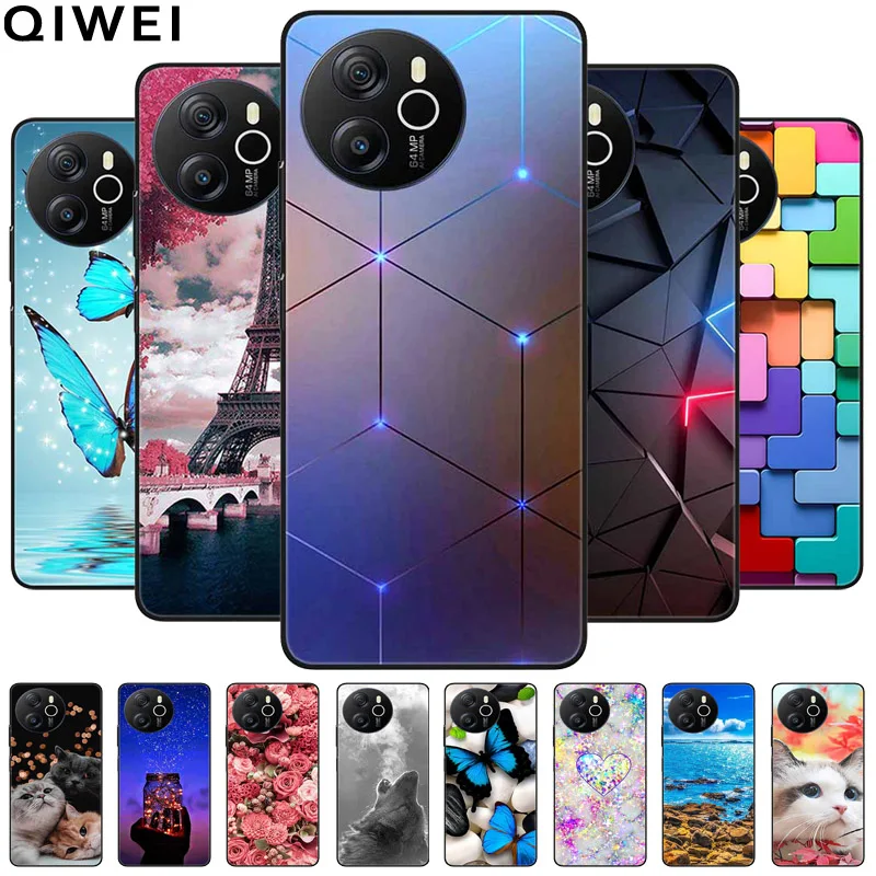 Etui Blackview Shark 8 Cute Cartoon Painted Soft TPU Silicone Back Cover dla Black view Shark 8 4G Phone Cases Shark8 6.78''