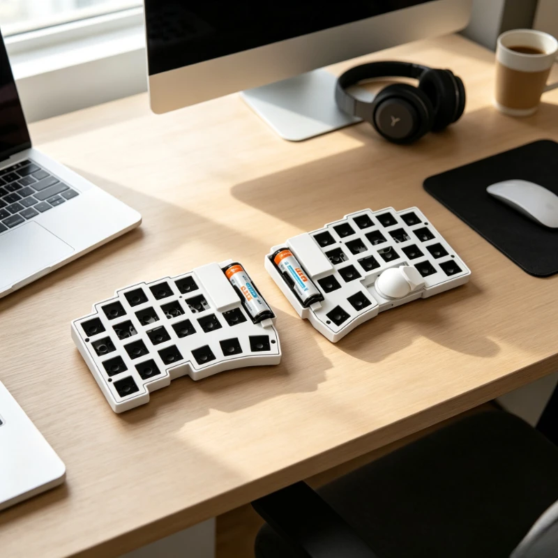 Voltball-3x5 Trackball Split Keyboard Kit Compatibility Choc V1/v2 Wireless Hotswap Zmk--aa Battery Custom Game Accessories