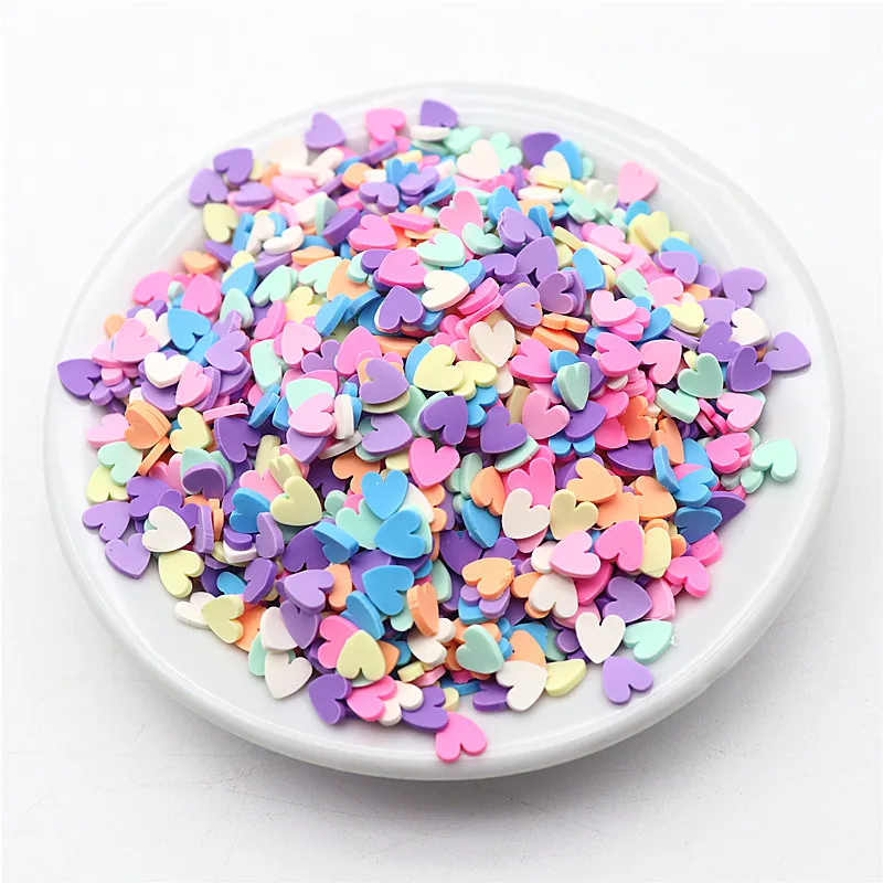 Polymer Hot Clay Love Soft Pottery Sheet Snowflake Sheet Pentagram Patch Craft DIY Nail Art Accessories Slime Filler 3-5mm