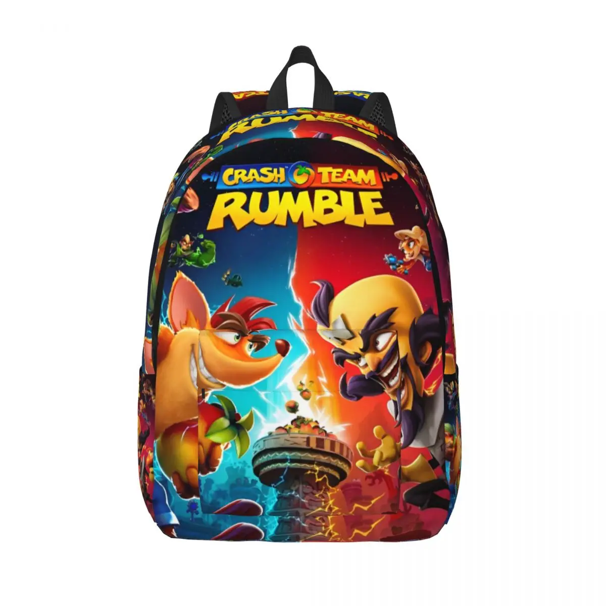 Crash Team Rumble Game Backpack for Men Women Cool Student Hiking Travel Daypack Laptop Computer Shoulder Bag Outdoor