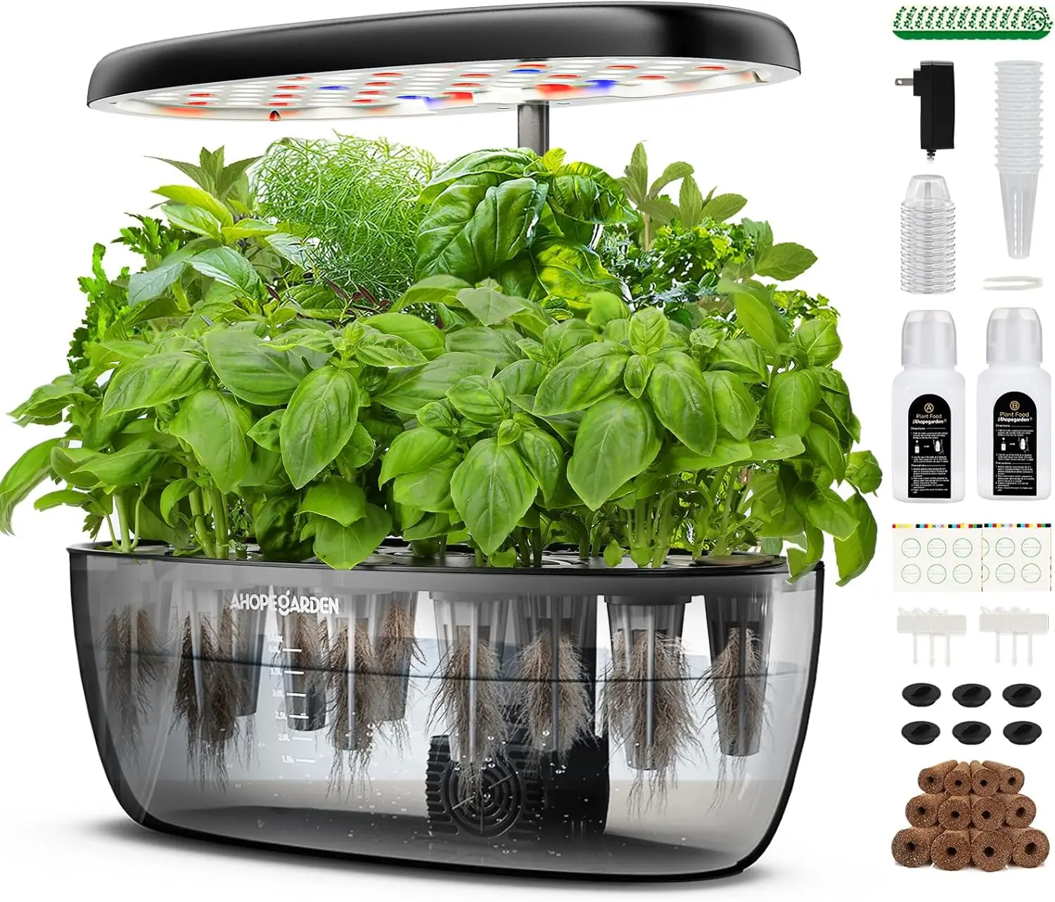 

Indoor Garden Hydroponics Growing System 12 Pods Plant Germination Kit Garden Kit Growth Lamp Countertop with LED Grow Light