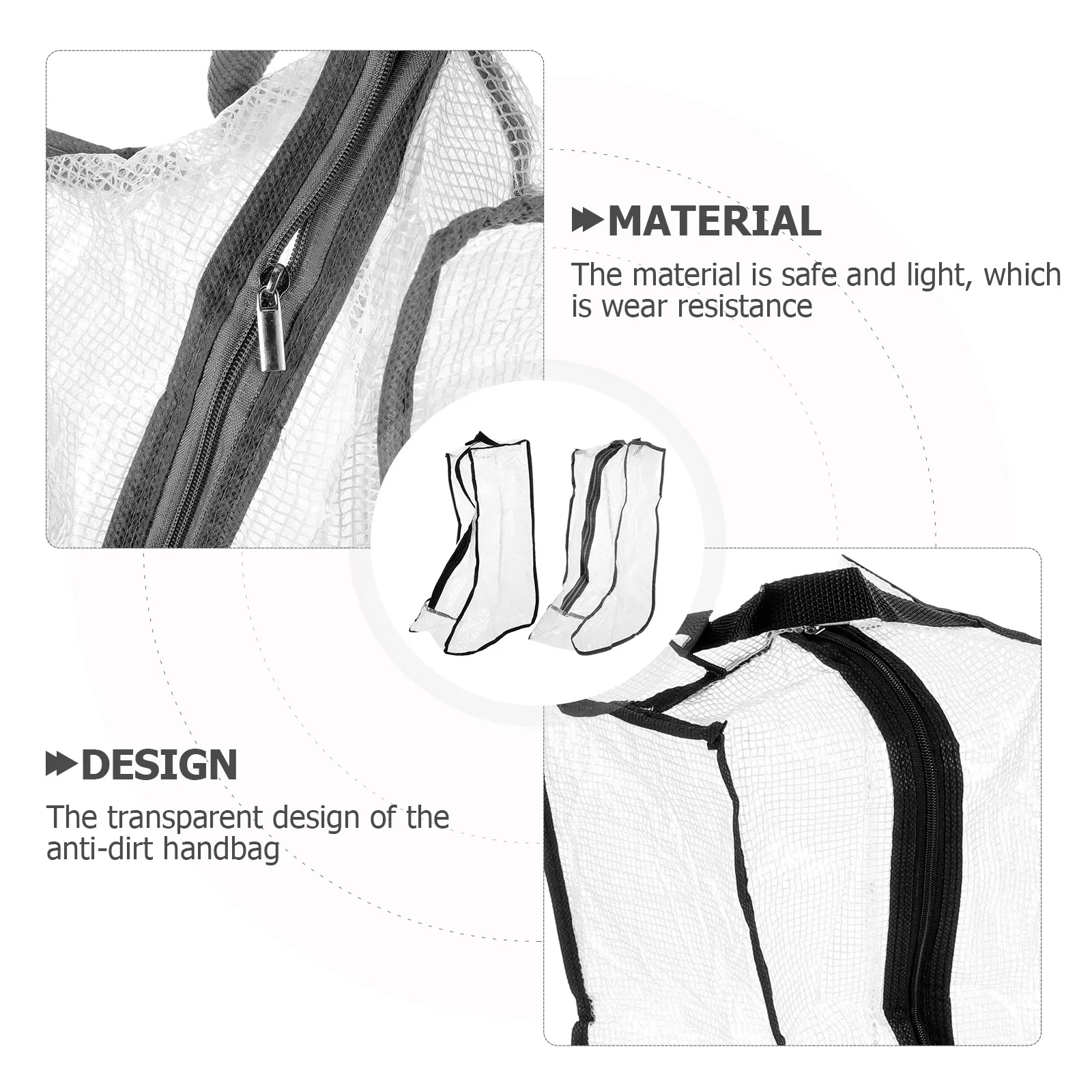 

2Pcs Boots Storage Bags Transparent Zipper Shoe Organizers Portable Travel Pouches Reusable Shoe Storage Organizer for Wardrobe