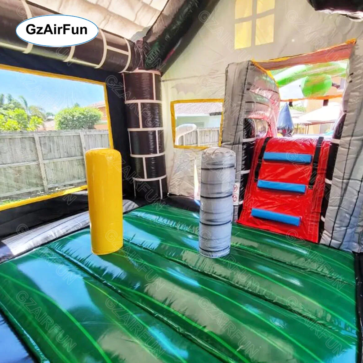 Commercial Outdoor Halloween Haunted Inflatable Bounce House Castle With Slide for Sale