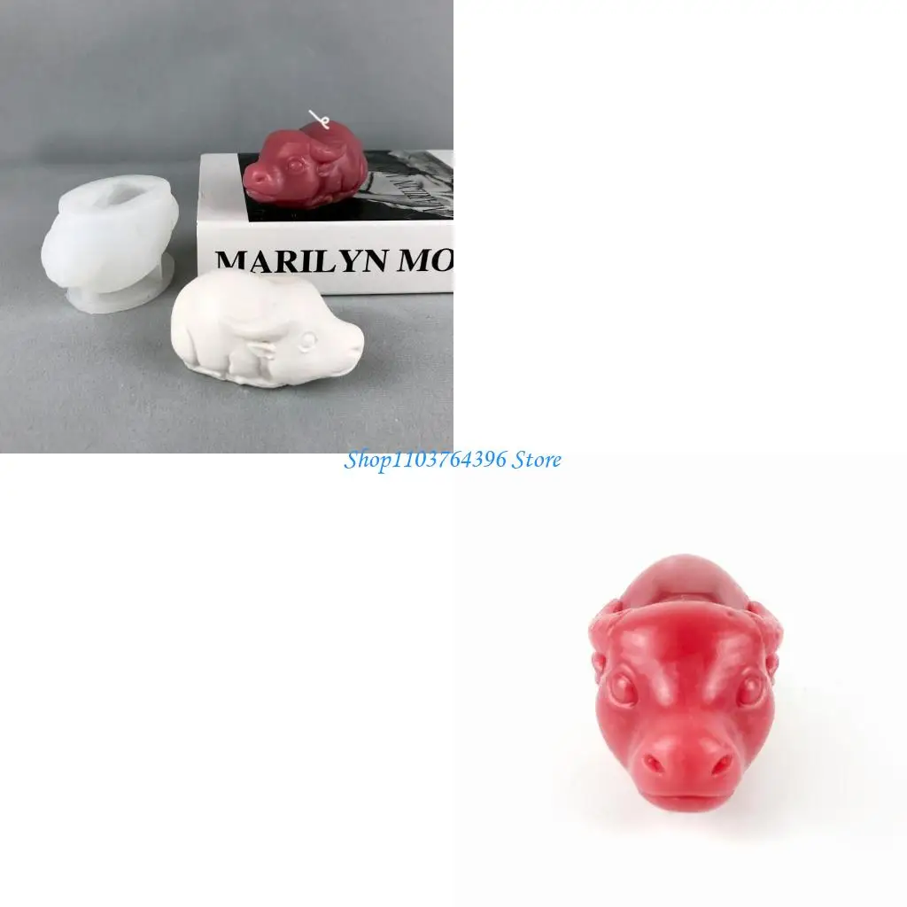 ثلاثية الأبعاد الكلب الماشية قالب من السيليكون شمعة الراتنج صنع أداة لتقوم بها بنفسك قوالب شموع الحلي اليدوية لوازم ديكورات