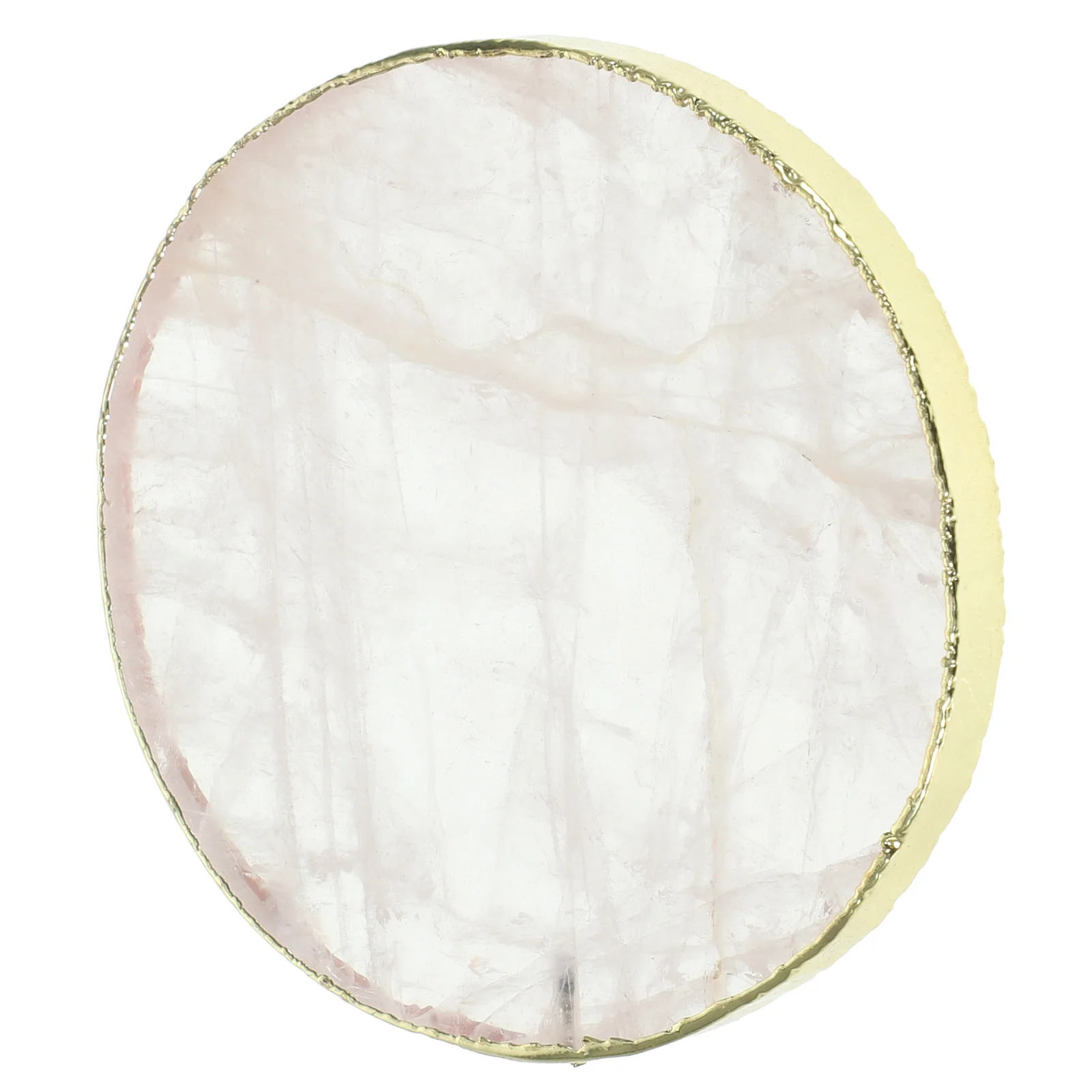 

Natural Crystal Cup Coaster Pink Table Placemat Smooth Round Drink Mat for Home Office Decor Insulated Reusable Mug Pad