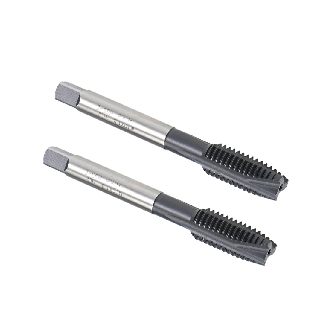 

2pcs M10 x 1.5 Spiral Point Threading H2 Tolerance High Speed Steel TICN Coated Round Shank with Square End Metric Screw Taps