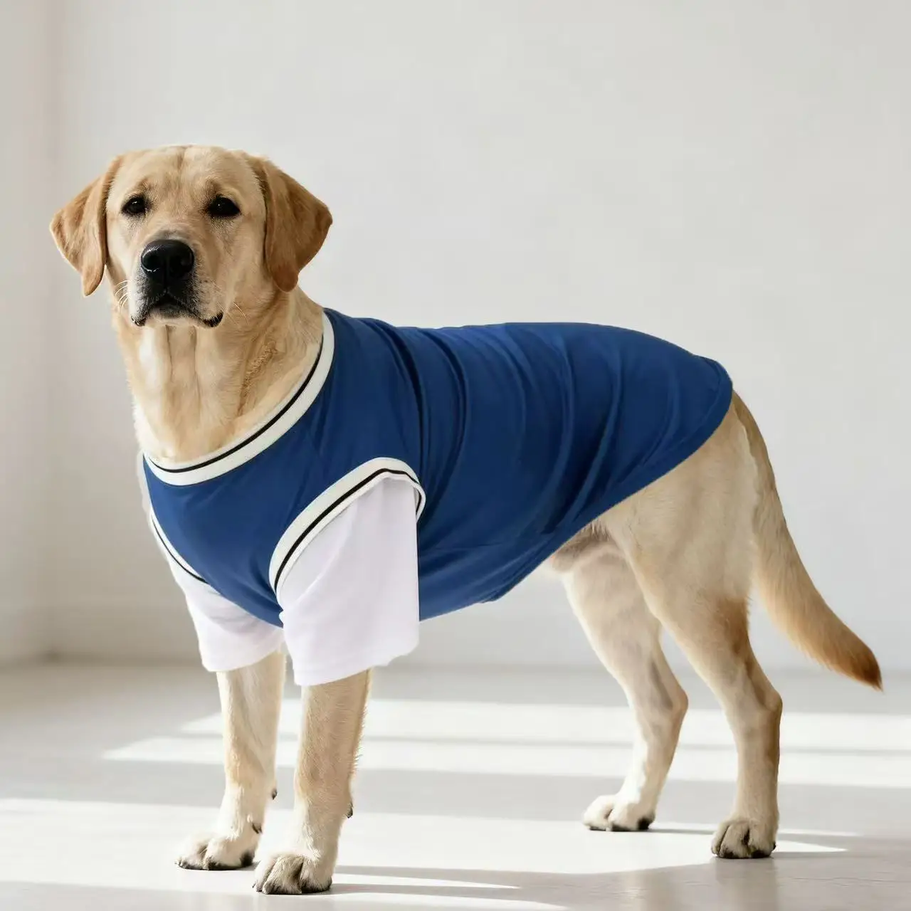 Spring Summer Fake Two Piece Dog Clothes for Medium Large Dogs, Breathable Mesh Anti-Shedding Pet Vest for Husky Shepherd