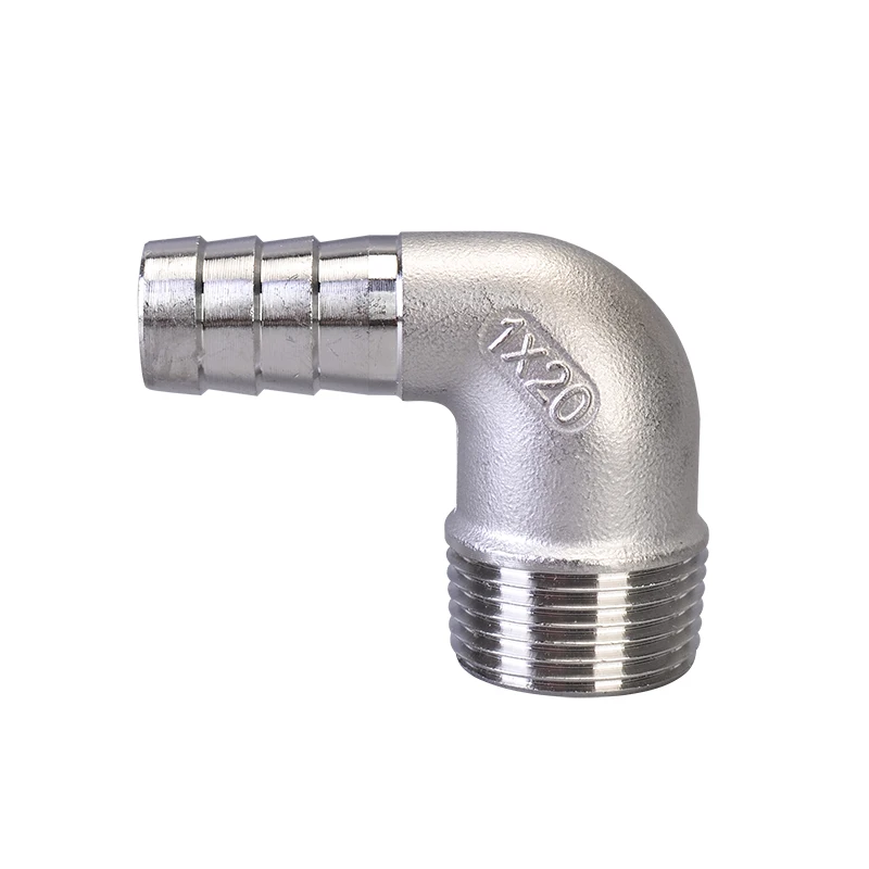 

1/4" 3/8" 1/2" 3/4" 1" BSPT Male 8/10/12/14/15/16/20/25/32mm Hose Barb Hosetail Elbow 90 Degree Connector SS304 Stainless