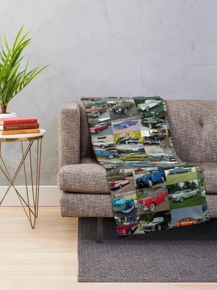 1950's Cars Throw Blanket Furrys Blankets For Sofas warm winter Sleeping Bag Blankets