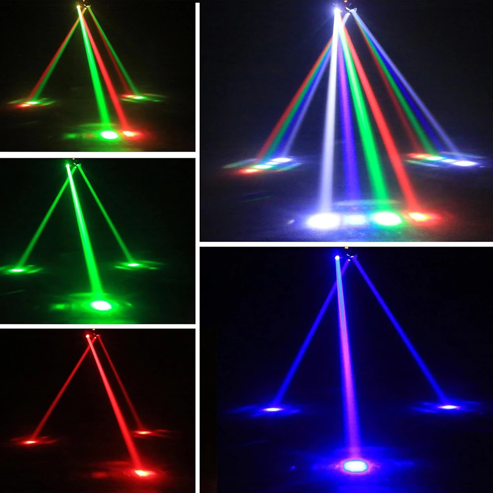 Sechsarmiger Rotierender Disco-Laser mit LED-Mustern, Bühnenbeleuchtung mit Fernbedienung und DMX512 für Hochzeiten und Festivals – Detail 3