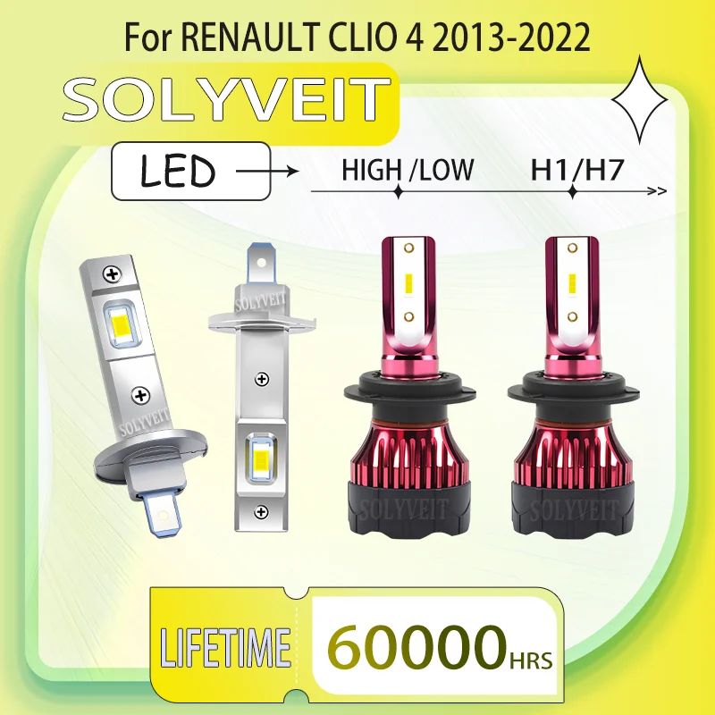 

100% Plug and Play Brighter reliable H1 H7 LED HIGH LOW HEADLIGHTS FOR RENAULT CLIO 4 2013- 2016 2017 2018 2019 2020 2021 2022
