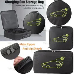 Car Cables Organizer Bag Oxford Cloth Auto Rechargeable Storage Tidy EV Charging Plugs Equipment Container Bag Cars Accessories