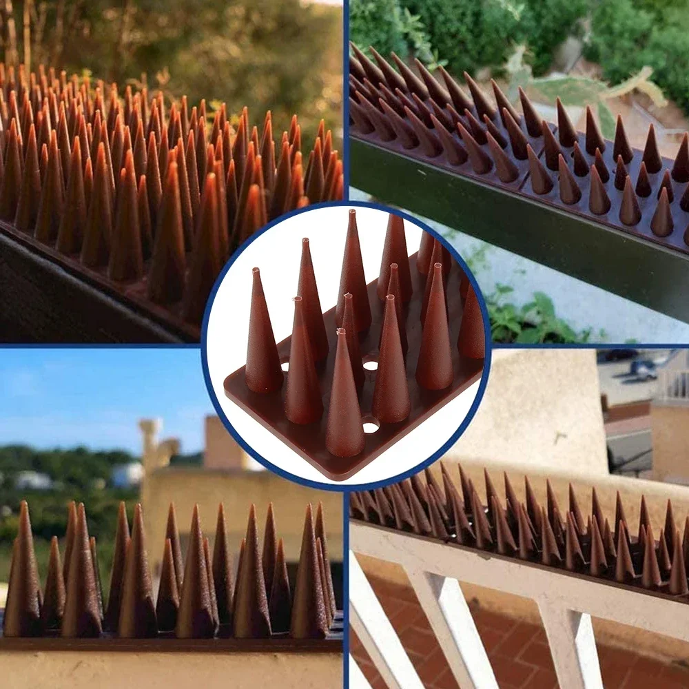 12Pcs Fence Wall Spikes Bird Deterrent Spikes Plastic Anti Climb Cat Animal Repellent For Garden Fences Birds Pigeons Spikes