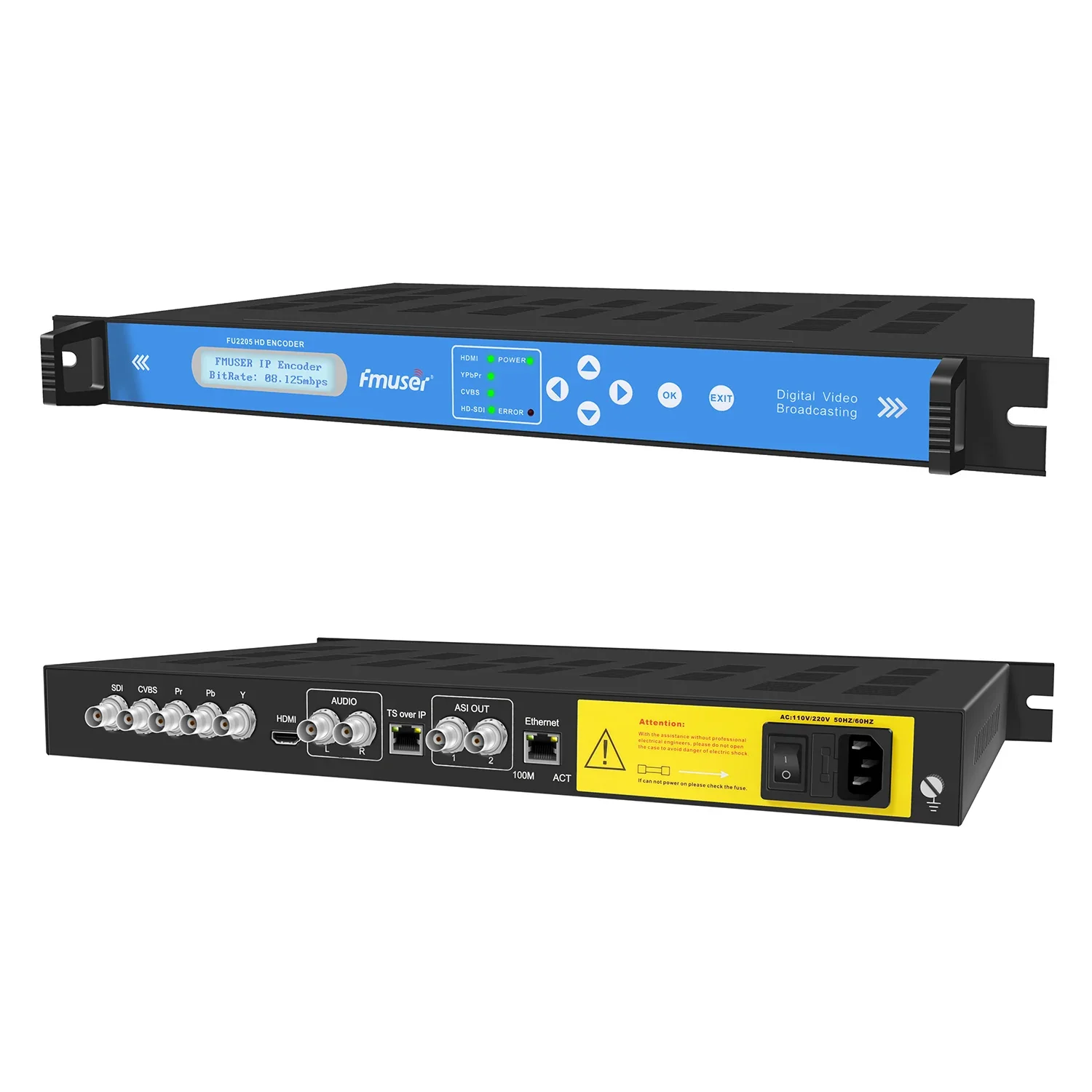 FmS FU-2205 Multi-interface IptvS Digital TV Video An Audio Encoder SDI YPbPr CVBS HD In And ASI IP Out For Broadcasting