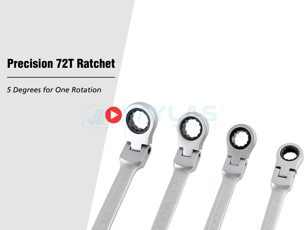 8-19mm Dull Polished Combination Wrench Flexible Head 72T Ratchet & Open End High Torque Spanner Repair Hand Tools Ratchet Keys