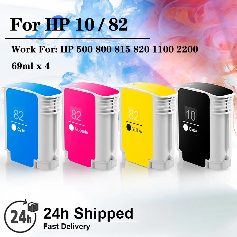 For HP 82 10 Compatible Ink Cartridge With Ink For HP Designjet 500 500ps 510 510ps 800 800ps 810 815 820 Printer CH565A C4911A