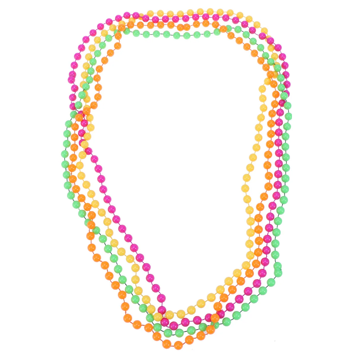 4pcs Neon Bead Necklace Plastic Beaded Ball Chain Necklace Party Dress Up Costume Accessories party bead necklace