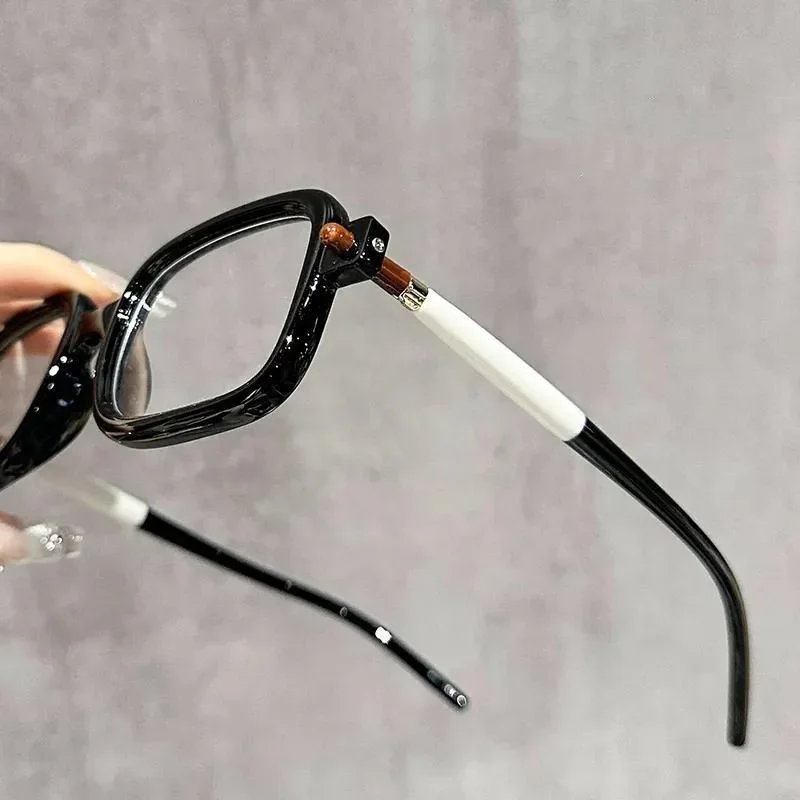 Middle Aged Reading Eyewear Anti Blue Light Retro Glasses Frame Trend Large Square Personalized Far Sight Eyeglasses To +4.0