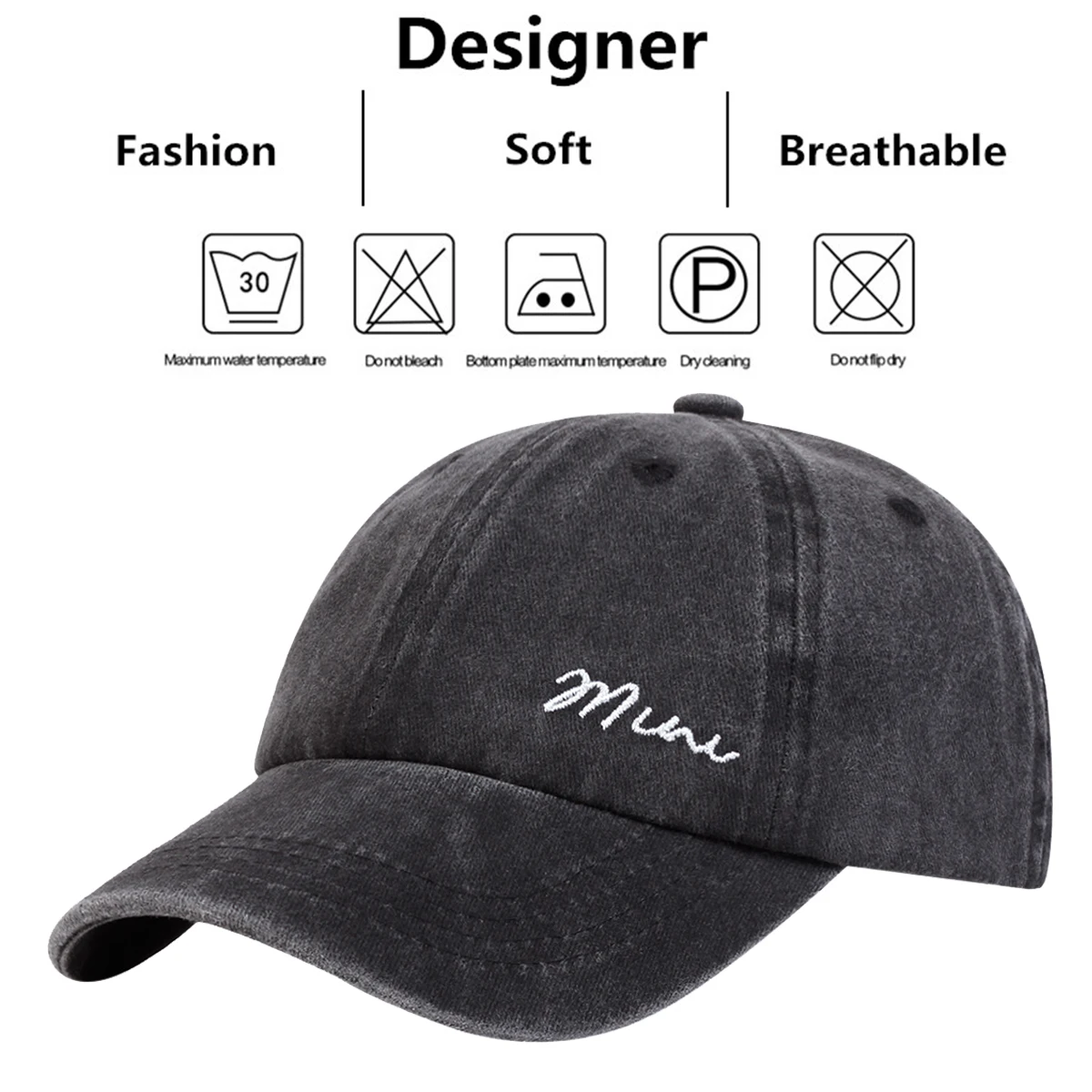 Unisex Parent Child Letter Embroidery Wash Baseball Caps Spring and Autumn Outdoor Adjustable Casual Hats Sunscreen Hat