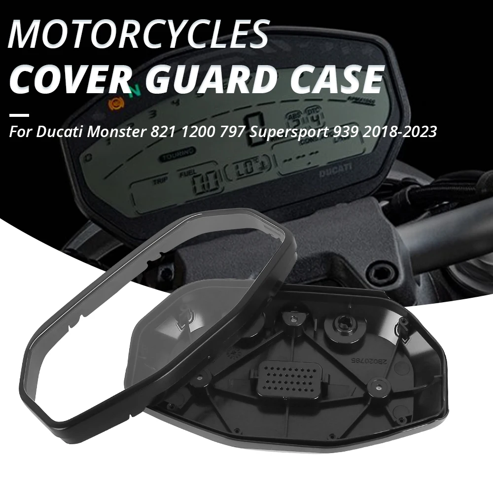 

For Ducati Monster 821 1200 797 Supersport 939 2018-2023 Motorcycle Instrument Case Speedometer Gauge Tachometer Housing Cover