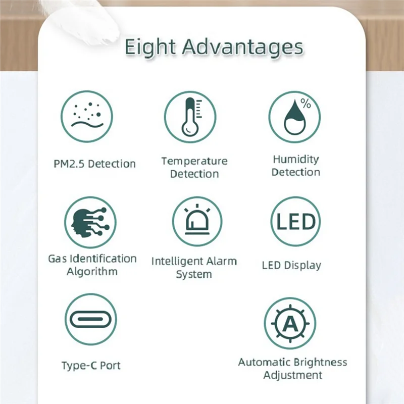 

Tuya Wi-Fi умный монитор температуры и влажности PM2.5 универсальный портативный 1 шт.