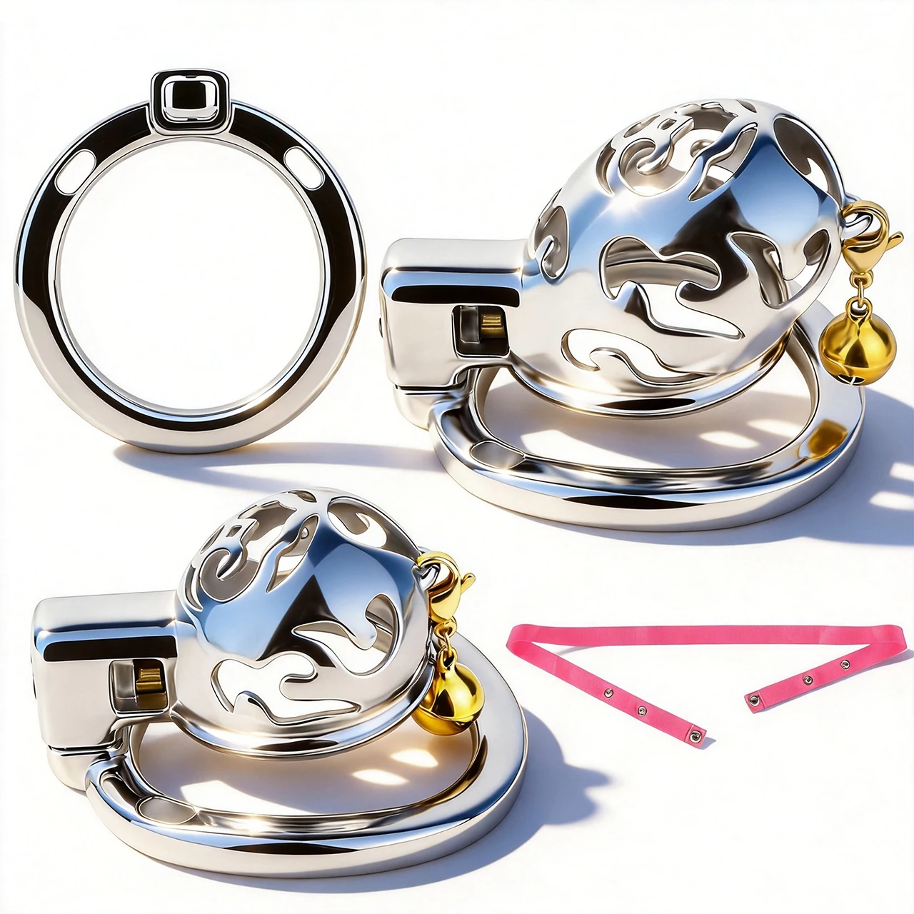 Hollow Out Male Chastity Cage Device With 3 Points Strap Belt Sex Toys For Men Invisible Lock Cock Rings Penis Resistant Tools