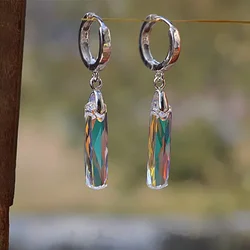 Crystal Earrings for women Long Ice Bar Square Sugar Women's earrings jewellery Female Sweet Charm Accessories Female  jewelry