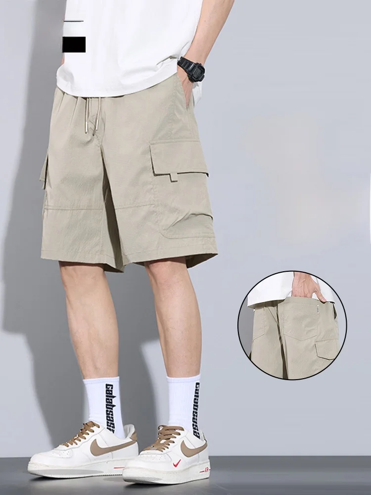 Bermuda Masculina de Seda Gelada de Cinco Quartos, Fina e Fresca para o Verão, Solta, Casual, de Secagem Rápida, Esportiva e de Lazer, Marca TUCANO, Poliéster e Nylon