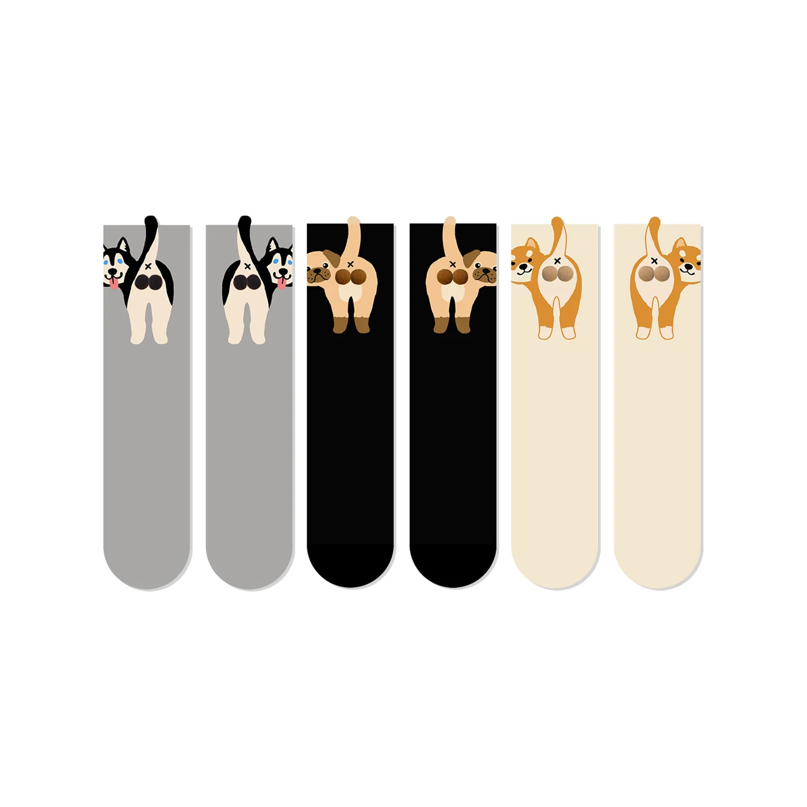 Husky + Myna + Shiba Inu Cartoon Egg Socks Set (1 pair each)