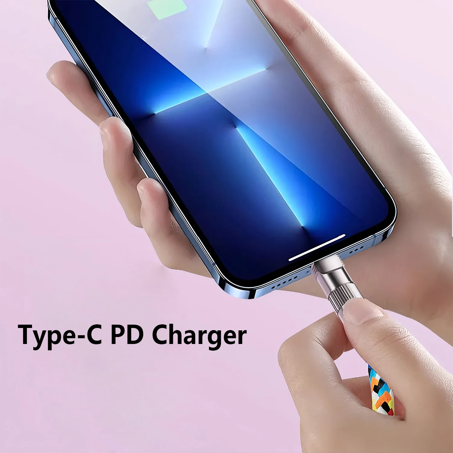كابل بيانات USB-C إلى C سريع الشحن بقدرة 240 وات، مناسب لحبل الهاتف من النوع C وكابل شحن 2 في 1 وسوار معصم للرقبة من C إلى C #3